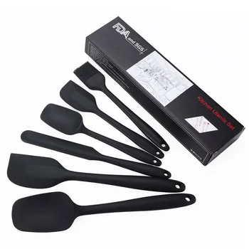 

Baking Tool Set 6PCS Non-Stick And Heat-Resistant Silicone Spatula Set, Black/red