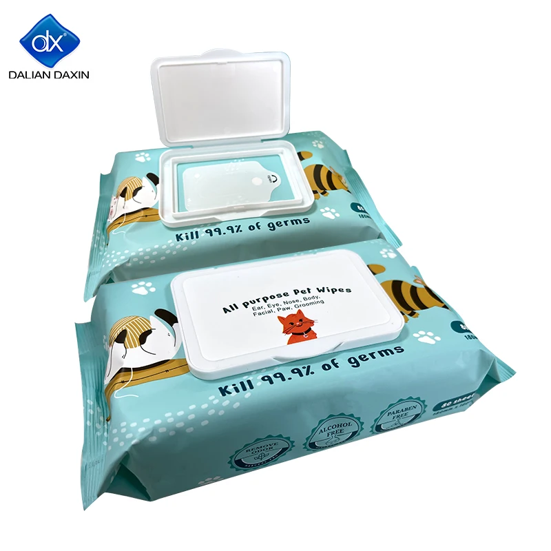 

Custom pet eye wet wipes dog cat lint free paper wipes nonwoven organic antibacterial and odor removal pet wipes