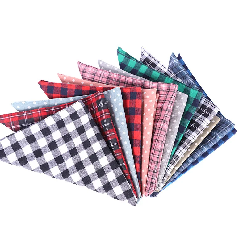 

Personalized Large Plaid Grid Bandana Pet Scarf, Customized color