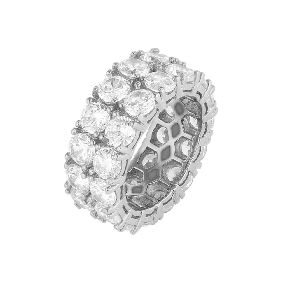 

Hip Hop Inlaid Zircon Ring Fashion Rings Jewelry Women Crystal Rings, Pure color (picture color)