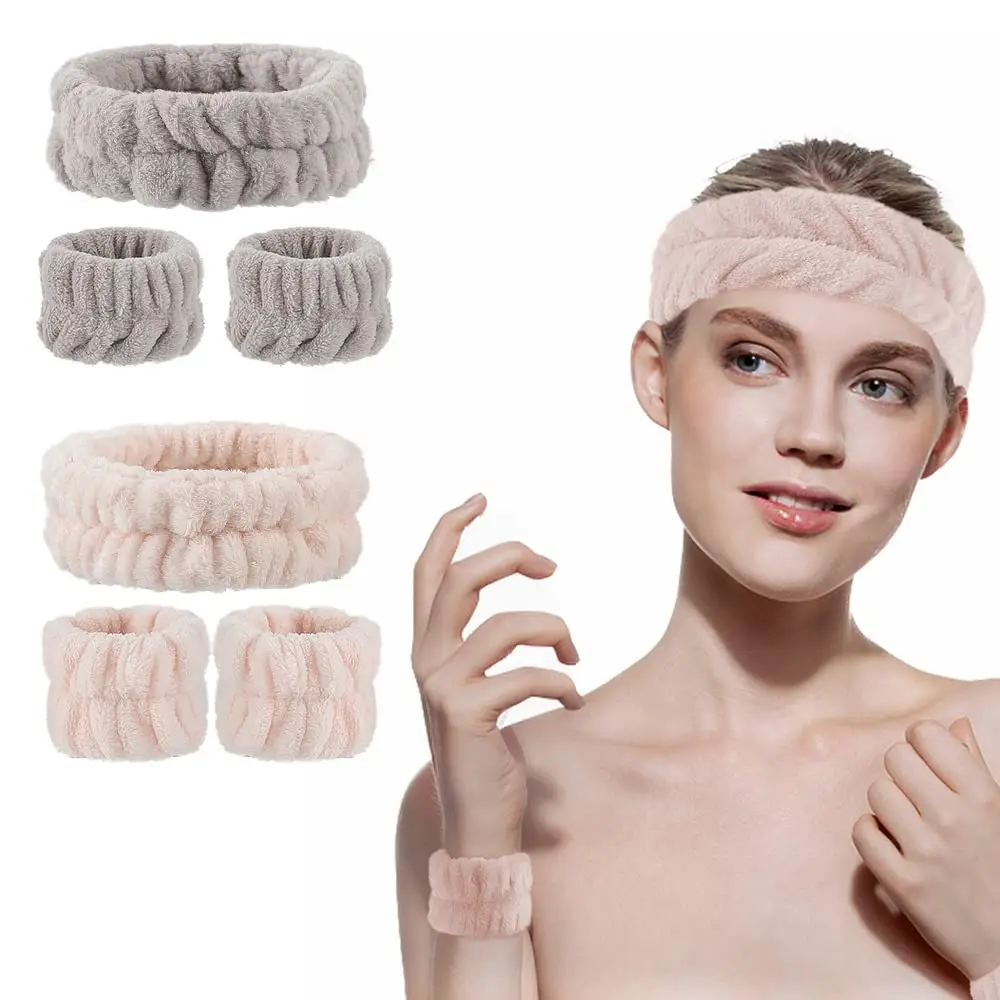 Wholesale New Microfiber Spa Wrist Headband  Face Washing Wristbands Wash Towel Band For Women