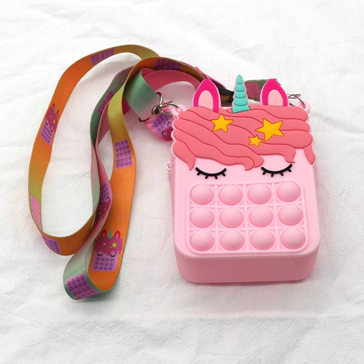 

Creative Portable Wallet Bag Silicone Funny Relief Zipper Tie Dye Fidget Toys Unicorn Coin Purse