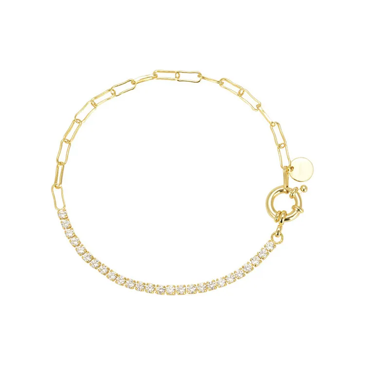 

Wholesale Zircon 925 Silver Net Chain Women'S Bracelet Fashion Simple Generous Fresh Design Custom Bracelet, Gold,rose gold