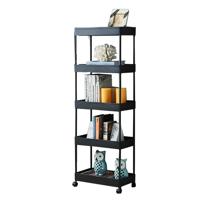 
5-tier Round ABS Plastic Movable Storage Trolley For Dining Room 