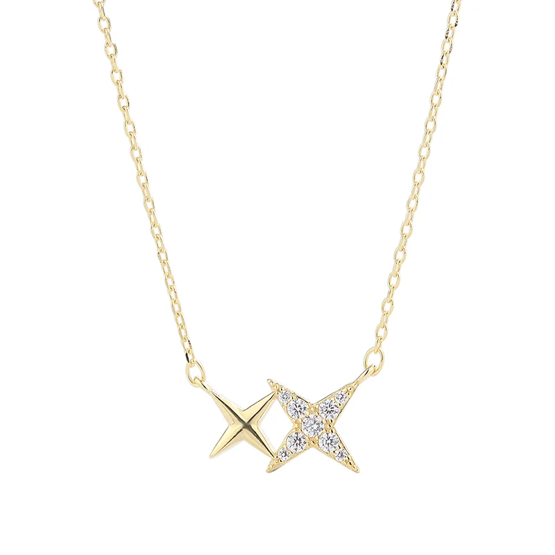 

Custom simple design 925 silver gold plated women necklace jewelry