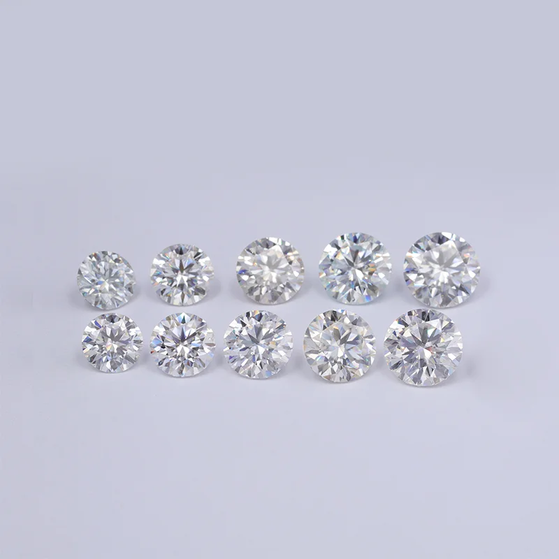 0.4ct to 6ct Mossanite DEF VVS1 Round Cut Loose Gemstone Starsgem Gems Stone Wholesale Synthetic Moissanite With Authorized Certificate