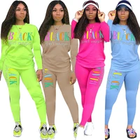 

Letter Printed Women 2 Piece Set Outfits Latest Design Two Piece Set Women Clothing