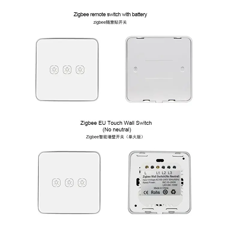 Smart life APP Smart home zigbee single live touch wall switch no neutral switch for Asia Market - ANKUX.COM
