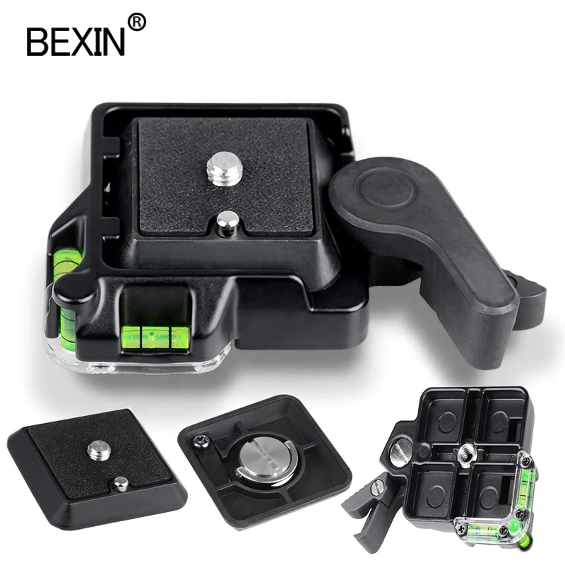 

BEXIN Universal Camera Clip Holder Professional Photography Accessories QR-40 Quick Release Plate Clamp Holder Tripod Adapter, Black