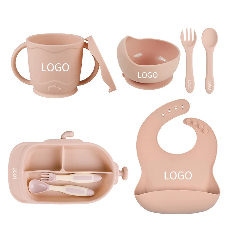 

Lohas New Design Manufacturer Custom Food Grade Non-slip Suction Kids Table Silicone Baby Soft Plate Set, Customized color