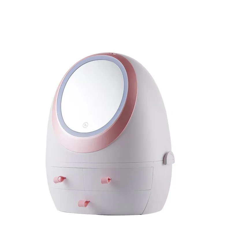 

360 Degrees Rotation Touch Make Up Box Mirror With Led Light