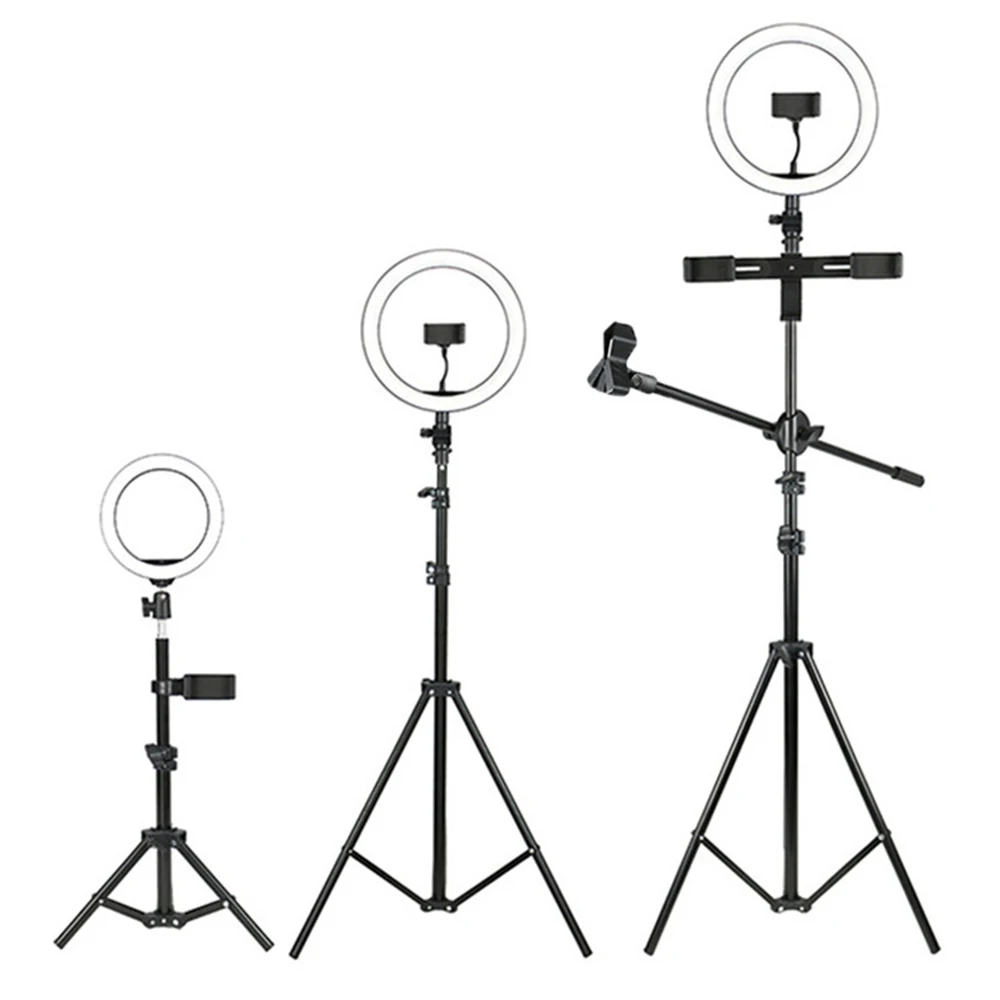 

12W LED Ring Light Dimmable Ringlight Photography makeup Ring Light Lamp with 2.1m light stand, Black pink white