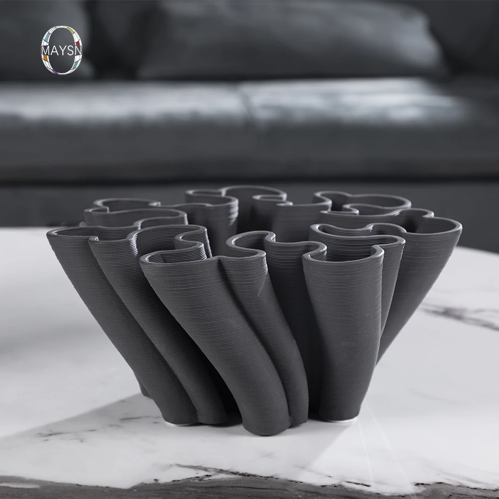 

3D Print abstract tabletop fluttering coral shape decor items customizable ceramic decoration nordic home decor accessories, Gray