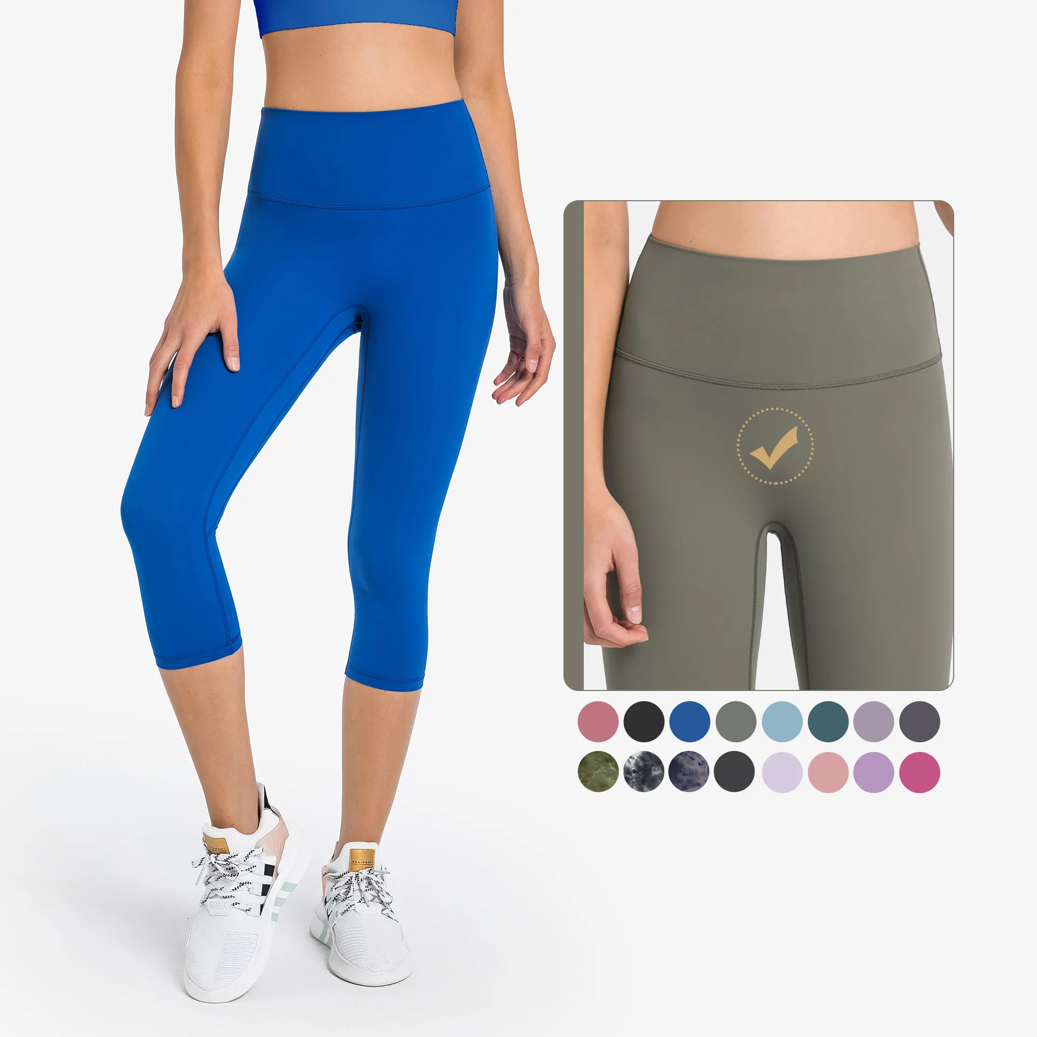 

High Waist Anti Cellulite 3/4 Length Workout Gym Women Yoga Leggings Capris Pants