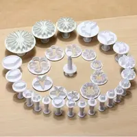 

Set of 33 pieces CAKE DECORATING SUGARCRAFT FONDANT ICING PLUNGER CUTTER TOOL KIT Plastic injection mold baking set