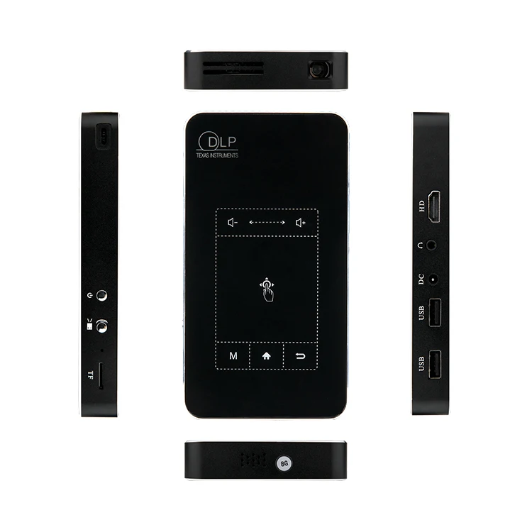 

High tech mini smart pocket projector with touch pad for business trip projectors, Black