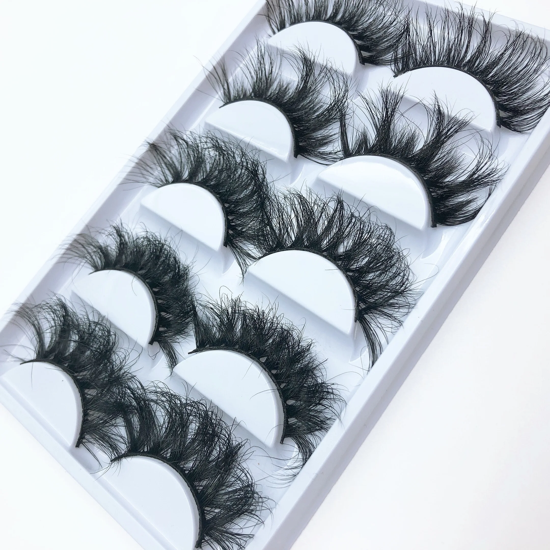 

100% mink lashes wholesale 25mm mink eyelashes wholsale 5d mink eyelash strips with eyelash book, Black color