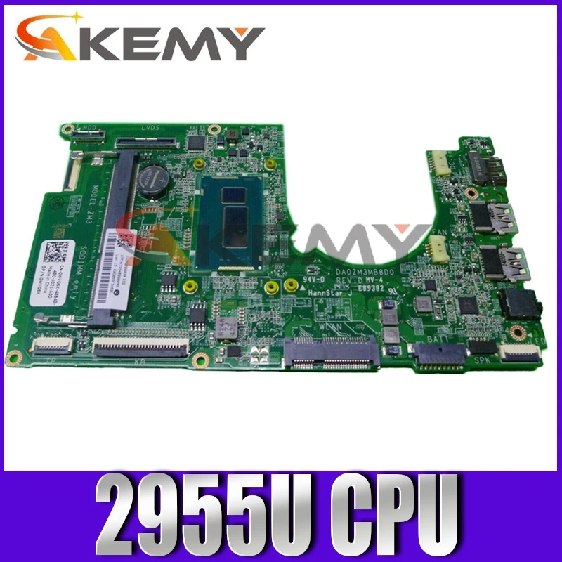 

Original Laptop motherboard For DELL 11 3137 Mainboard CN-0WVG6X 0WVG6X DA0ZM3MB8D0 SR1DU 2955U