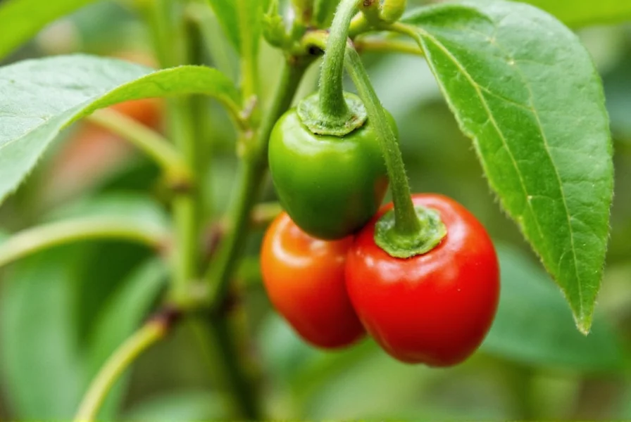Farmers hand-picking pepper clusters from a vine