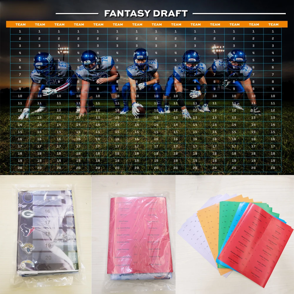 

America football score board Fantasy Football Draft Board 2022 with player name labels Schedule