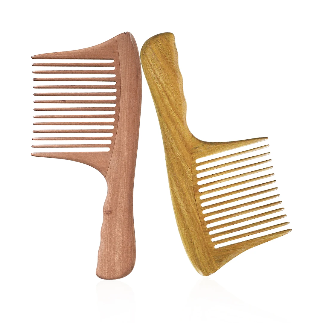 

New Styling Custom Logo Wide Tooth Detangling Sandalwood Big Hair Comb