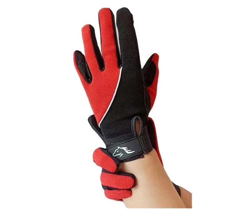 

In stock Children's & Adult professional Equestrian training anti slip equestrian gloves breathable riding gloves