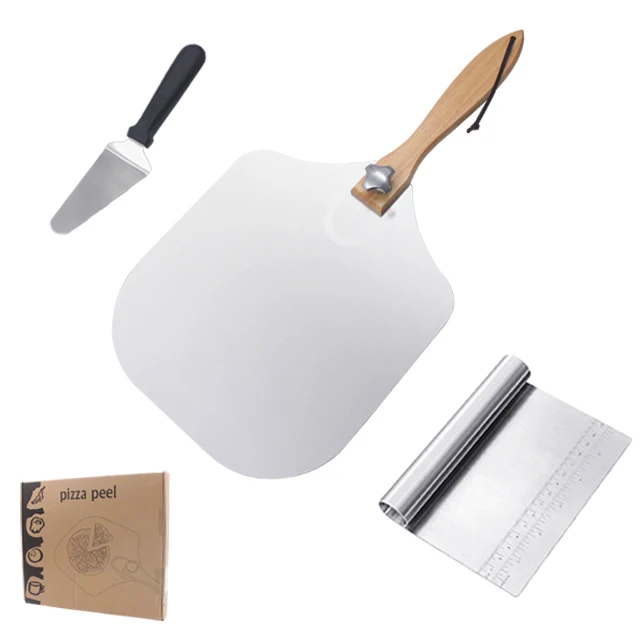 

Foldable Pizza Peel Pizza Turning Paddle Shovel And Cutter Pie Server Set