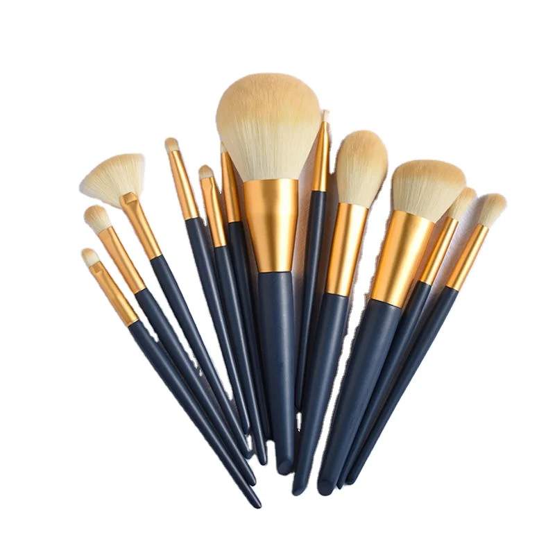 

12 makeup brushes soft hair suits eye shadow blush loose powder high gloss and foundation., As shown