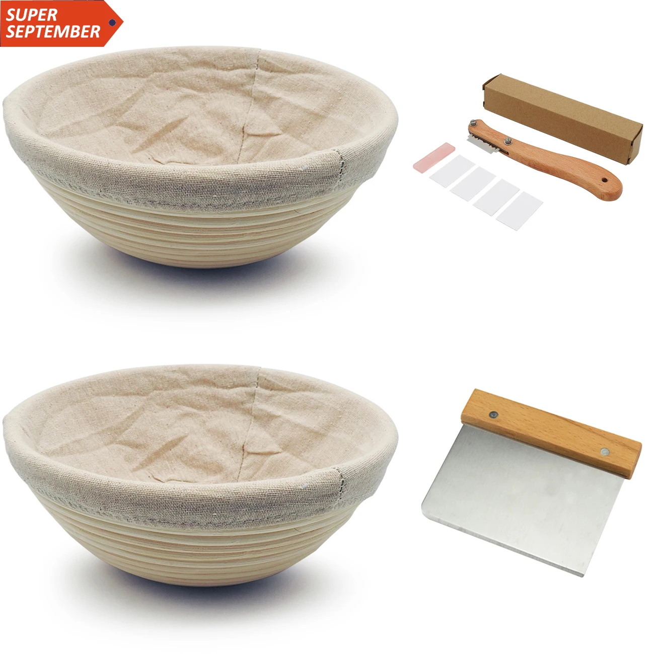 Free Sample Plastic Scraper Bread Lame Handmade Rattan 9 Inch Dough