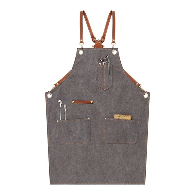 

Waterproof Heavy Duty Waxed Barber Canvas Tool Apron, Can be customized