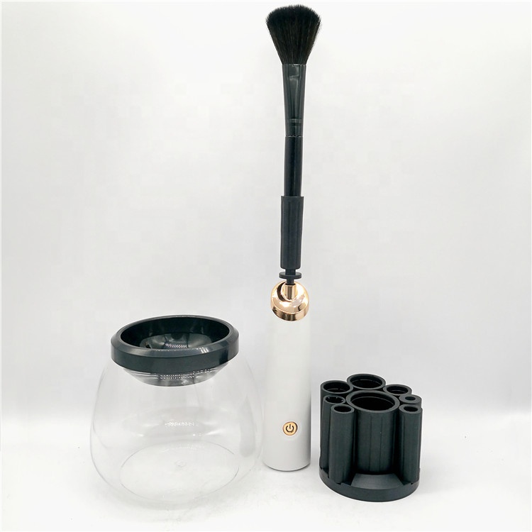 

2021 New Makeup Brush Cleaner Mini Electric Makeup Cosmetic Brush Cleaner Custom Washing Machine Washer Cleaning Make Up Tools, Black+white (customized as you request)