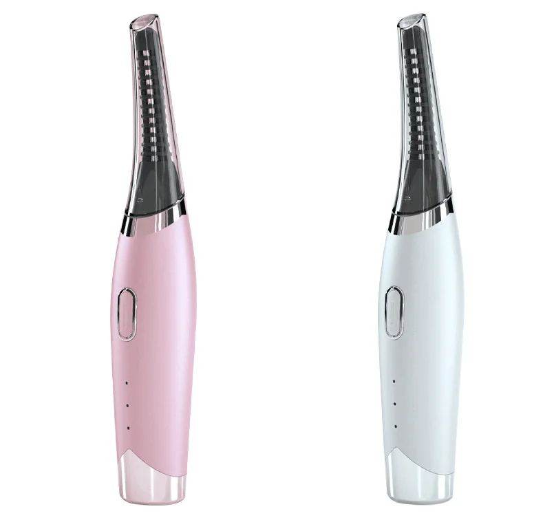 

2021 Newest lady Eye Beauty Makeup Tools portable usb Electric heated Eyelash Curler, Pink+white