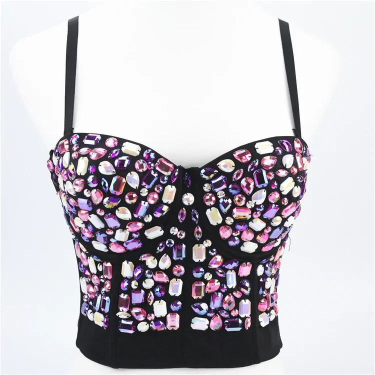 

20% OFF HJ BTT0025 Hot Selling Colorful Diamond Beaded Shapewear Camisole Corset Top Women Sexy For Girls, As picture