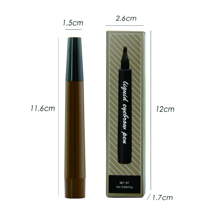 

Private Label makeup waterproof sweat-proof four-fork four-headed eyebrow pencil, 3 colors