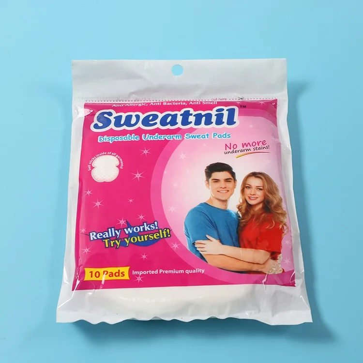 

Man and Woman Use Absorbent Water Armpit Patch Underarm Sweat Pads, White black skin