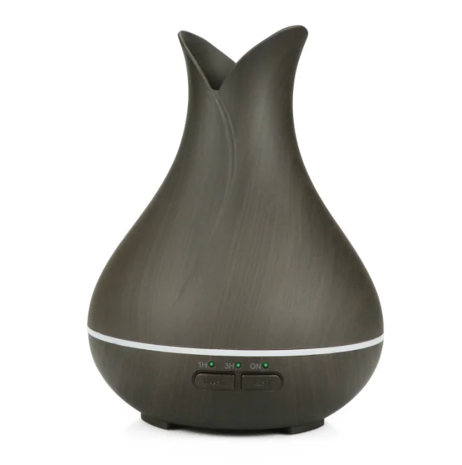 Amazon Hot Sales Ultrasonic Wood Grain 150ml Oil Aroma Humidifier Diffuser Nightlights for Home