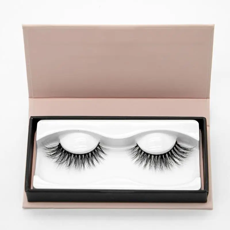 100% Real 3D Mink Fur Eyelashes with eyelash box packaging