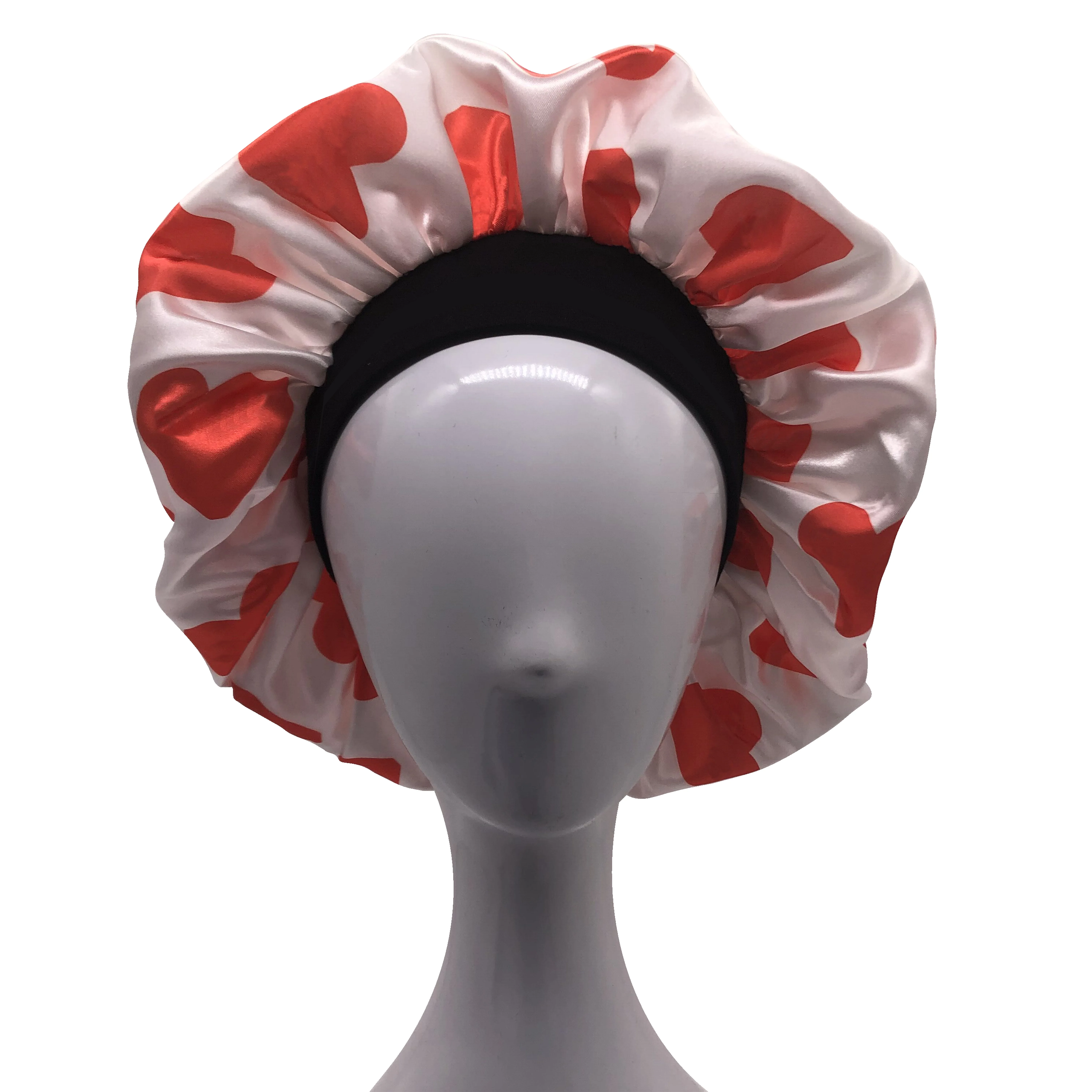 
Wholesale silk Shower Cap print logo women fashion night sleep cap chemo designer satin hair bonnet 