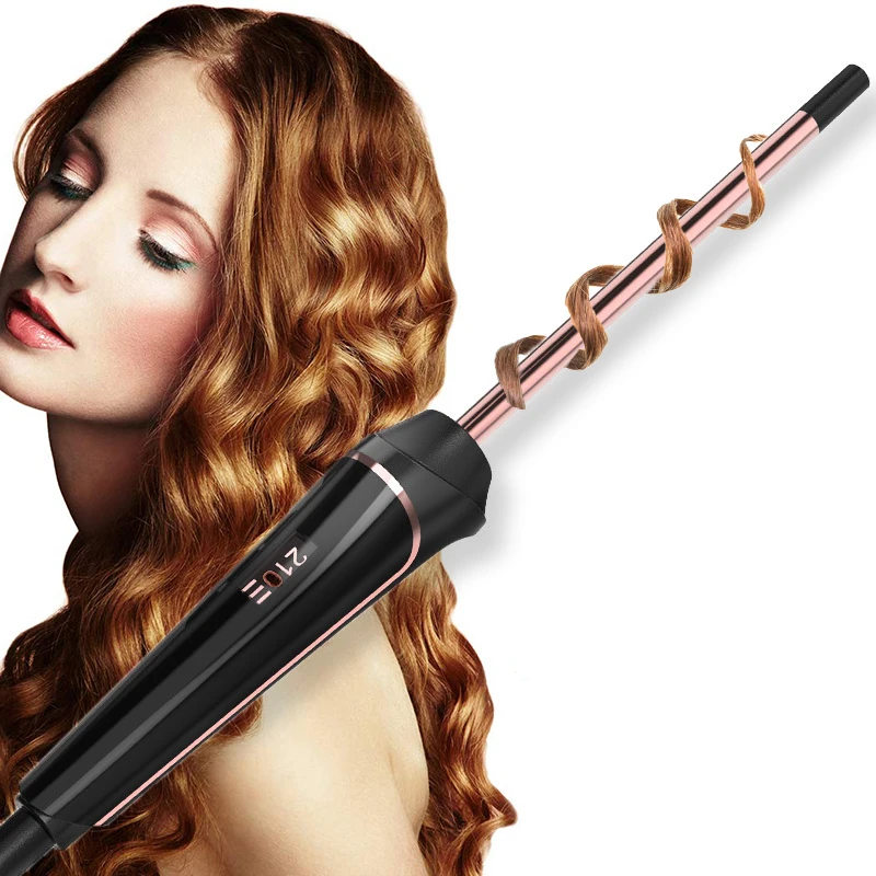 

Professional 10mm Small Curling Iron Ceramic Tourmaline Curl Wand Barrel Short Hair Curler Iron Teddy Curly Hair for Short Hair, Purple, black, customize