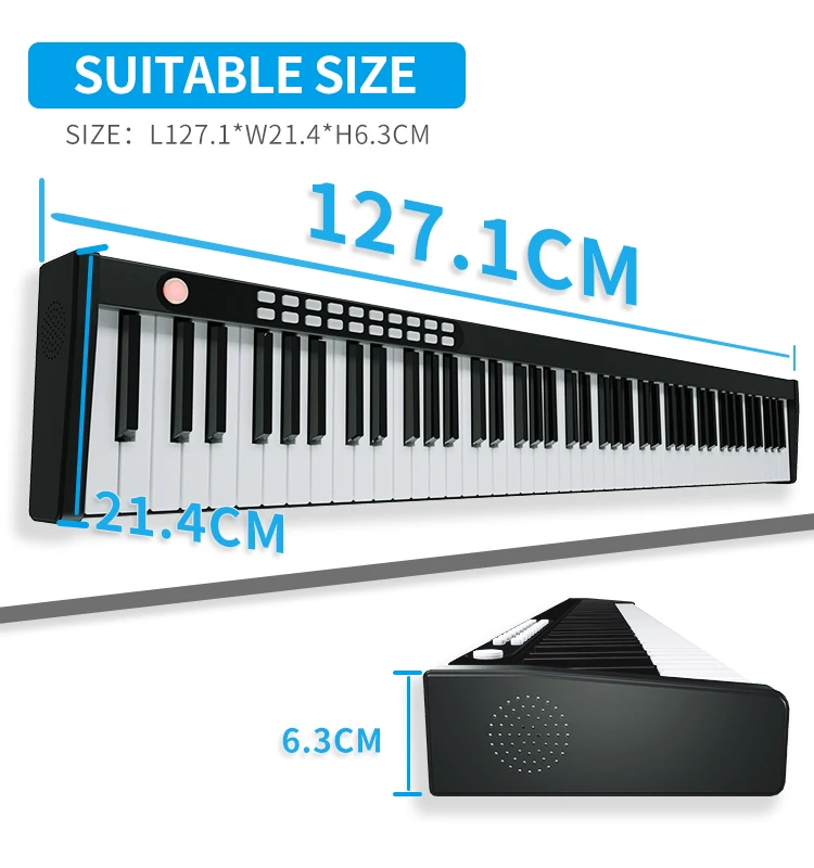 Bx1a Midi Keyboard 88 Keys Standard Piano Portable Electronic Piano