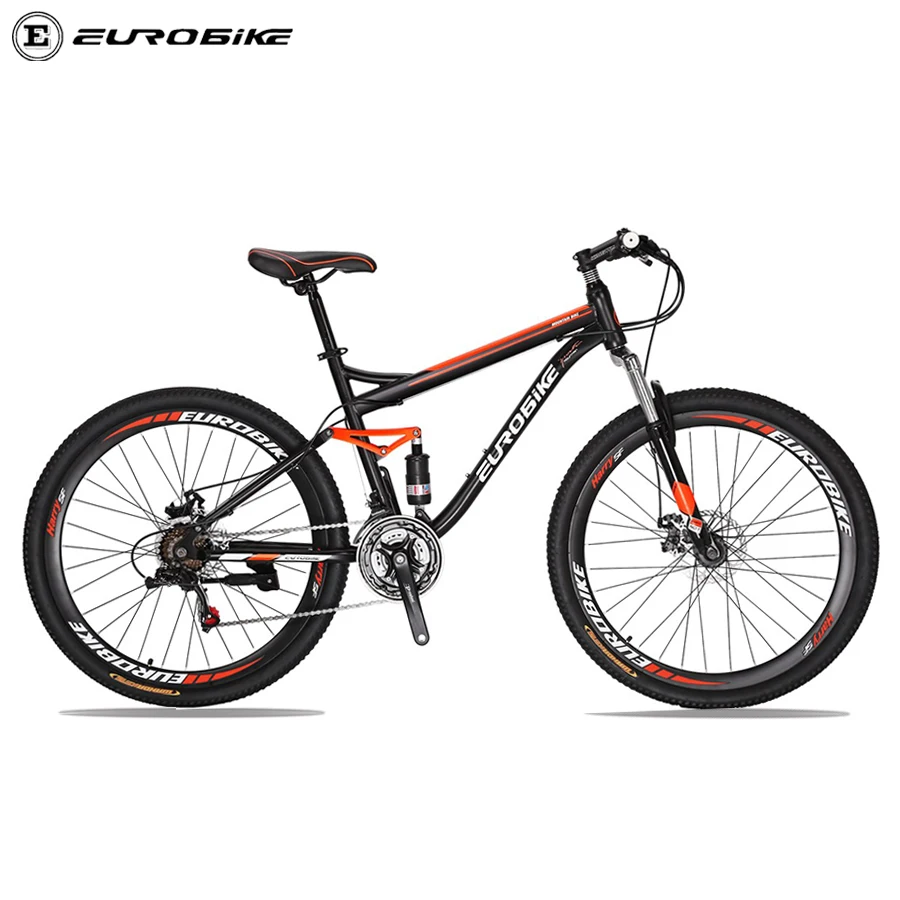 

Eurobike S7 27.5 inches Full suspension MTB dual shock proof mountain bicycle stock bikes cheap price Good quality Shi mano 21S, Stock color or customize