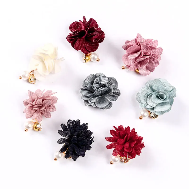 

Wholesale Removable Metal Nail Magnet Cloth Flower 3d Artificial Decoration