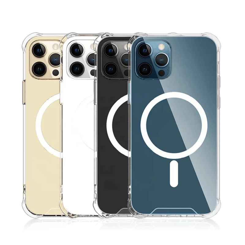 

Factory New Arrival Cover Cell Phone PC TPU Phone Case Protective Magnetic Phone Case for iphone 12 pro, Transparent