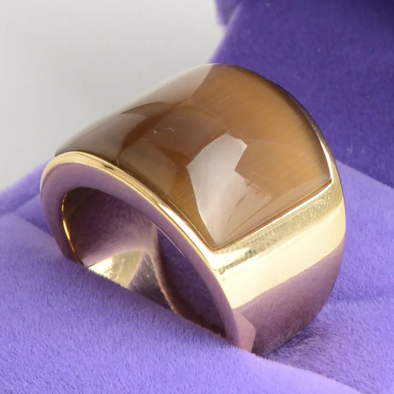 

Wholesale Colorful Stainless Steel Ring Opal Gemstone Women Men, Picture shows