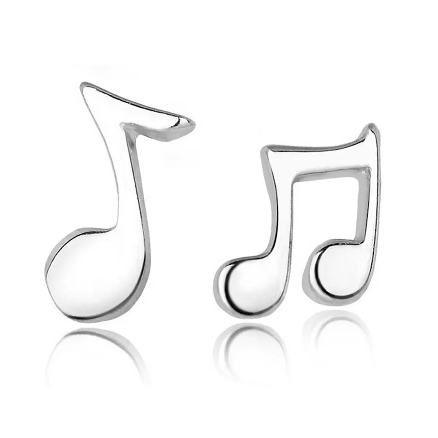 

Mini Sliver Earring Music Notes Symbol Stud Earrings for Little Girls Kids women, Silver color