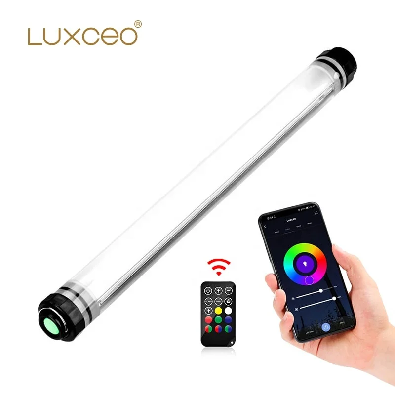 

LUXCEO P7RGB Pro APP Control Underwater Photography Lighting 1000Lux CRI 97 Rechargeable Handheld Tube RGB Color LED Video Light