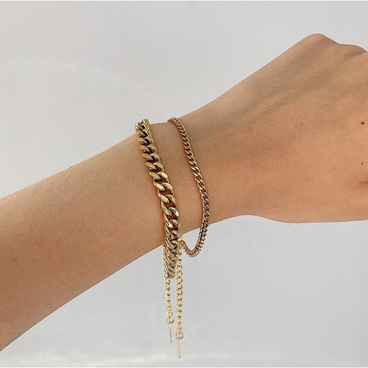 

Miami Cuban Chain Punk Jewelry 18k Gold Plated Stainless Steel Bracelet For Men Women