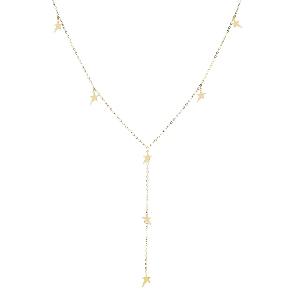 

fine jeweley 925 sterling silver necklace 14k gold vermeil Multi Stars necklace for women