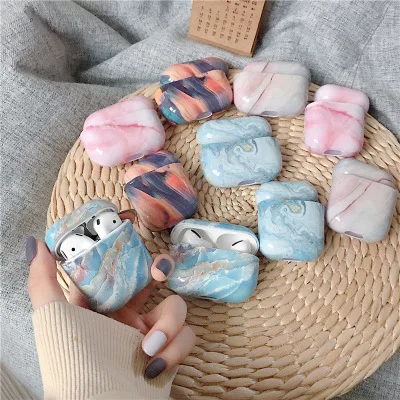 

High Quality For Airpod headset Accessories Marble Pattern Hard Headphone Cases For Apple Airpods Case