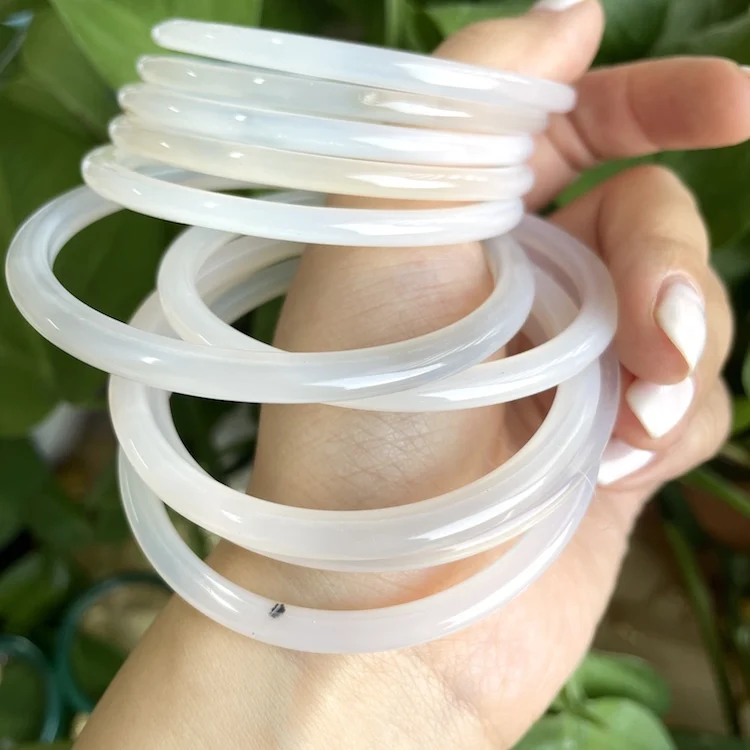 

2021 cheap price white iced bracelet jade bangles jewelry women